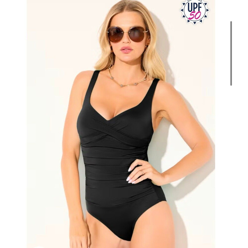 V-neck one piece swimsuit